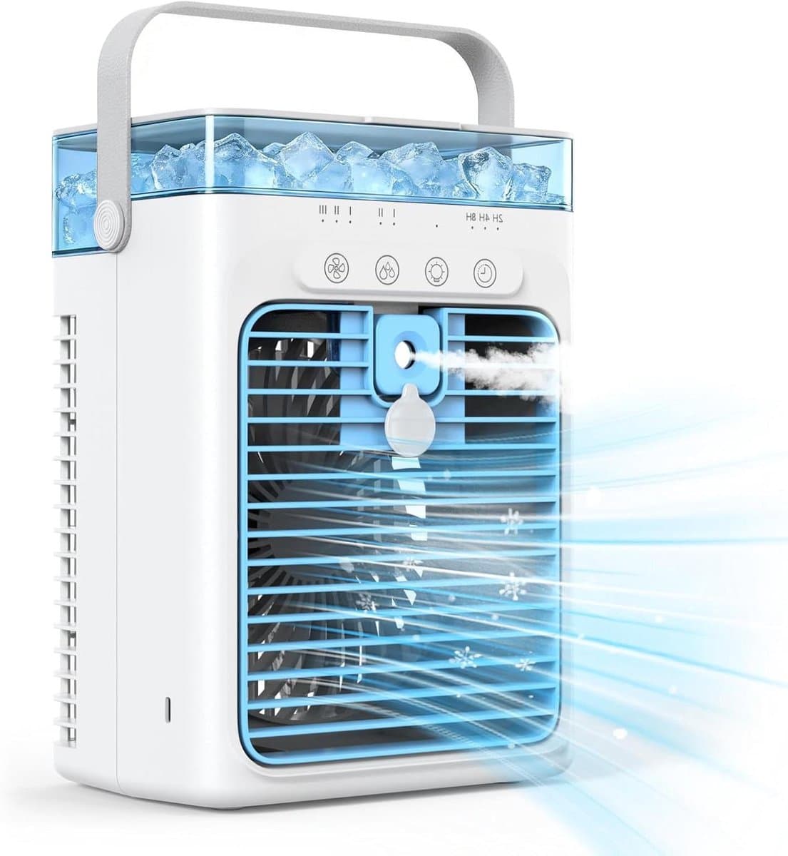 Mobiele Airco - Persoonlijke Koeler - Persoonlijke Koeling - Compact Ontwerp - 18.5 cm - Wit — afbeelding 1
