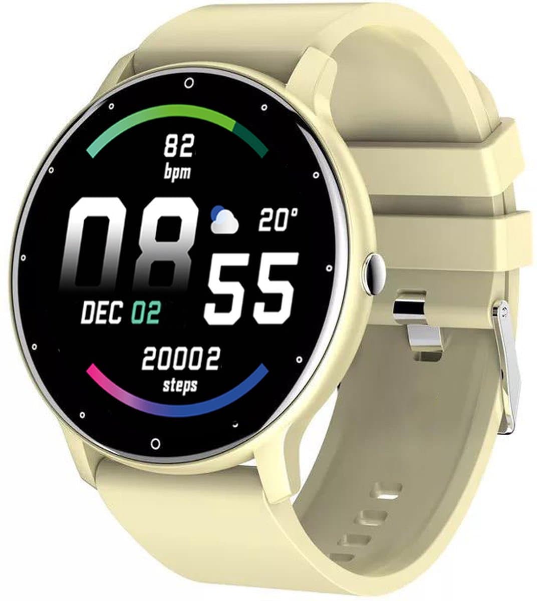 Royal Supplies SQ-33 Smartwatch - Smartwatch Heren - Smartwatch Dames- Smartwatch Kinderen - HD Touchscreen - Horloge - Stappenteller - Bloeddrukmeter - Saturatiemeter - IOS & Android -Screenprotector- Geel/Groen — afbeelding 1