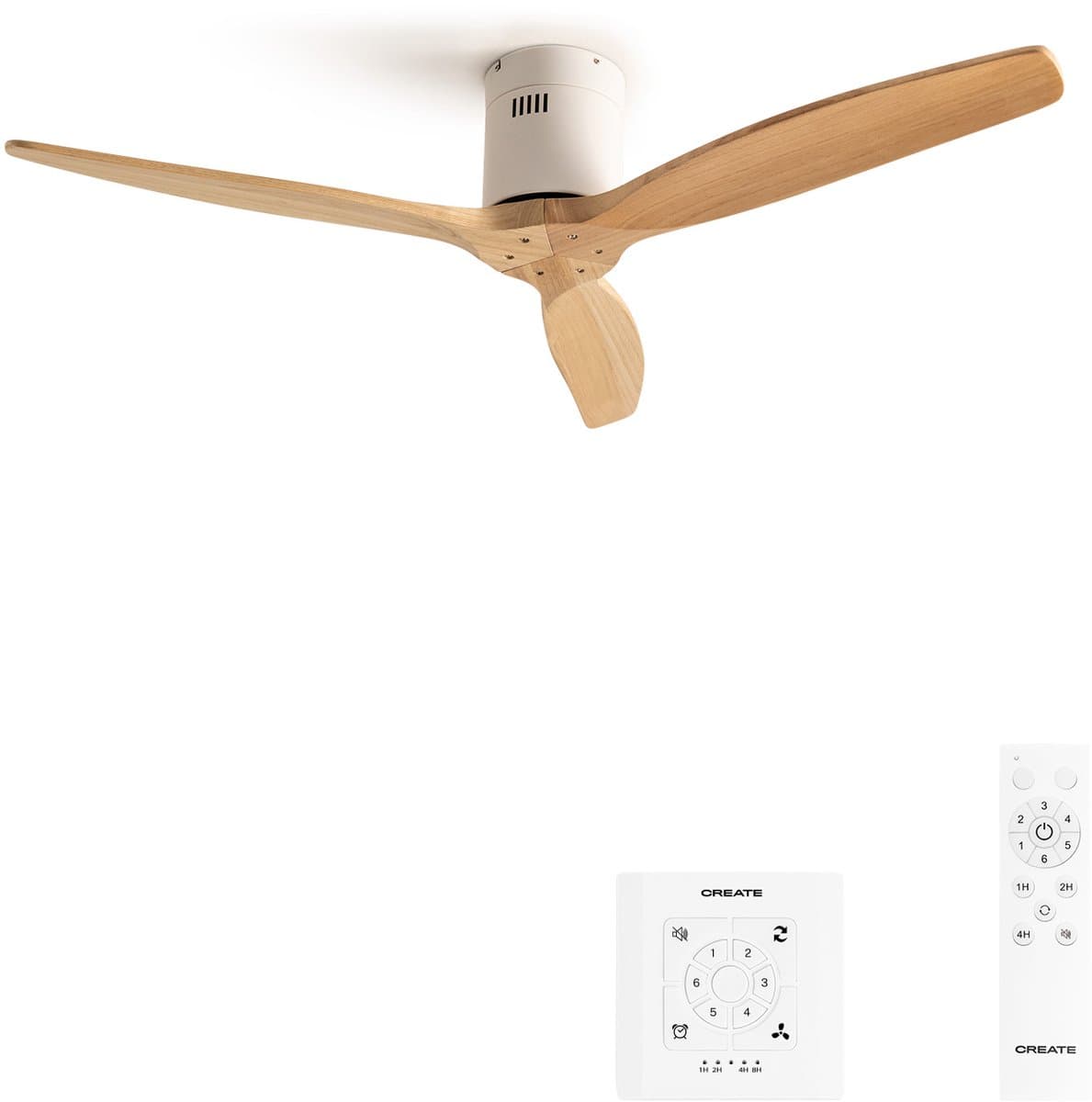 CREATE - Stille 40W plafondventilator met technische ABS bladen in verschillende maten - S - Geen licht - Controller voor wandmontage - WIND CALM — afbeelding 1