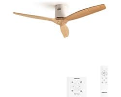 CREATE - Stille 40W plafondventilator met technische ABS bladen in verschillende maten - S - Geen licht - Controller voor wandmontage - WIND CALM