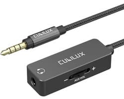 3.5mm Verlengkabel met Volumeregeling - 1/8 Inch Hoofdtelefoon Speaker Kabel met In-Line Volumeregelaar (1.2M)