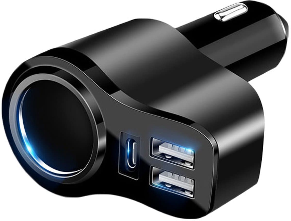 Sigarettenaansteker-aansluiting splitter dubbele USB-multidirectionele oplader — afbeelding 1