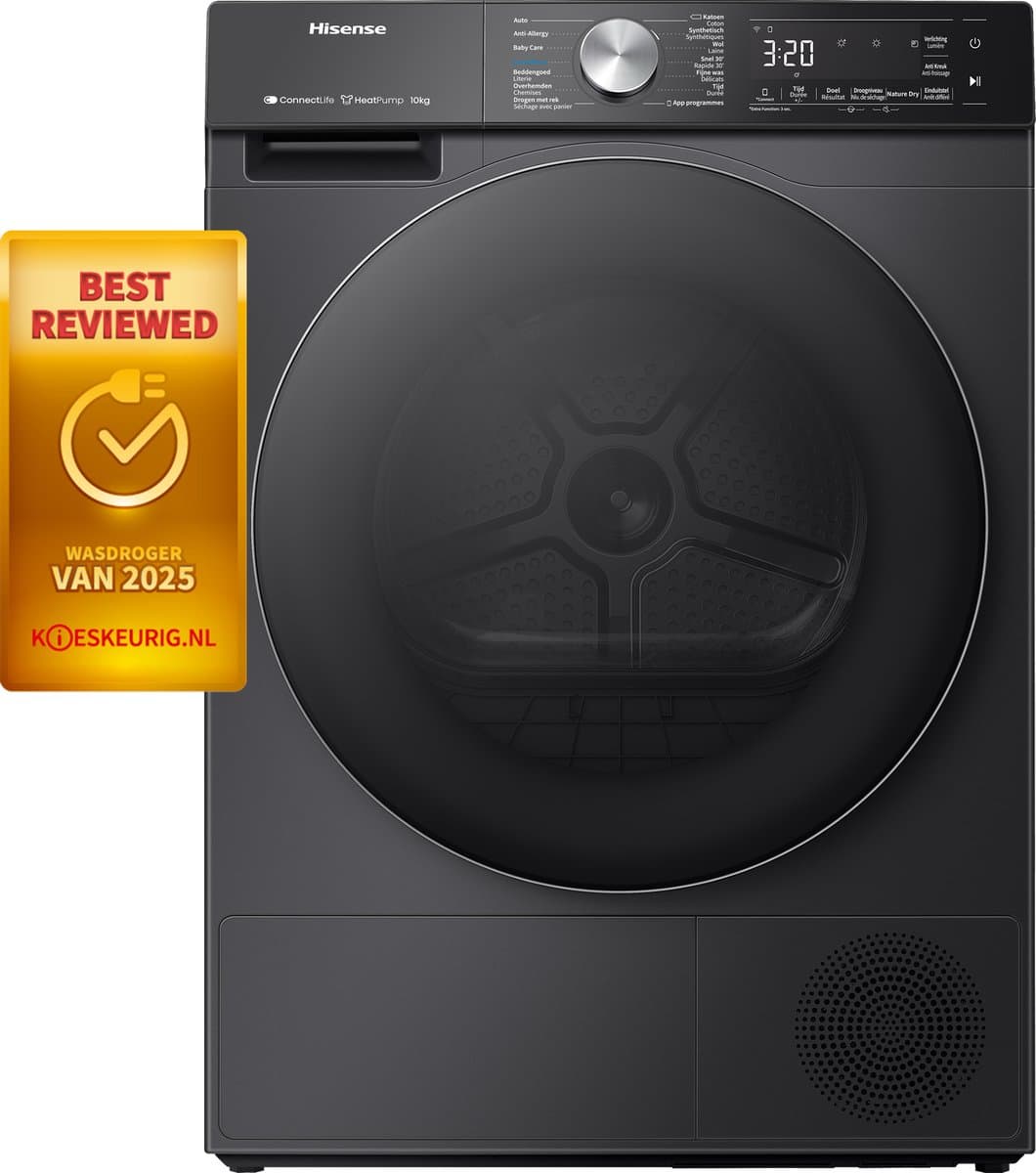 HISENSE DH5S102BB - Warmtepompdroger - 10 kg - 64 dB - Energielabel C — afbeelding 1