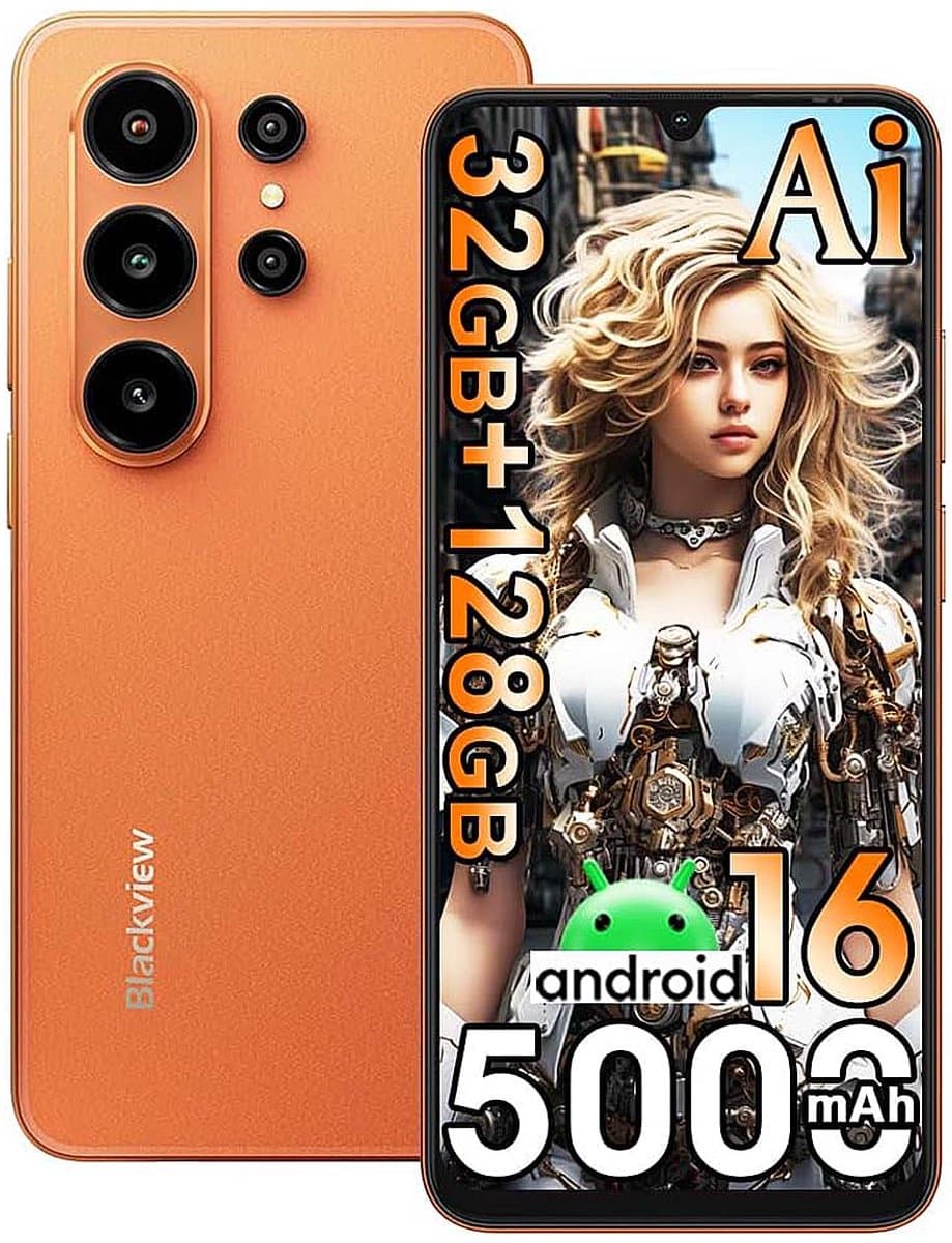 Smartphone Blackview WAVE 10 - 32 GB RAM + 128 GB ROM - Android 16 - 6,88 in - 5000mAh - 4G Dual SIM - 32 MP AI-camera - WiFi 5 - GPS - OTG - Oranje — afbeelding 1