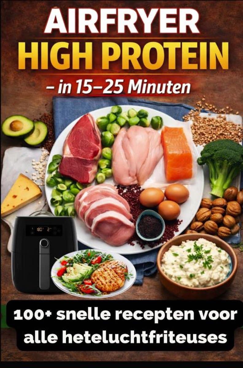 Airfryer High Protein – in 15–25 minuten 100+ snelle recepten voor alle heteluchtfriteuses – inclusief voedingswaarden — afbeelding 1