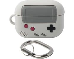 Hoes met karabijnhaak voor draadloze oortjes, retro design, beschermhoes voor AirPods Pro met klassieke gameconsole stijl, siliconen beschermhoes, draadloos opladen, draagbaar en trendy.