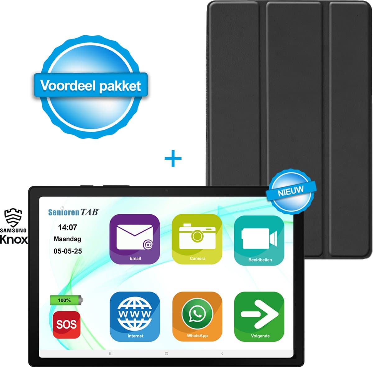 SeniorenTAB Seniorentablet Knox - Op basis van Samsung - 128GB - 11 inch - wifi - Tablet voor ouderen inclusief beschermhoes — afbeelding 1