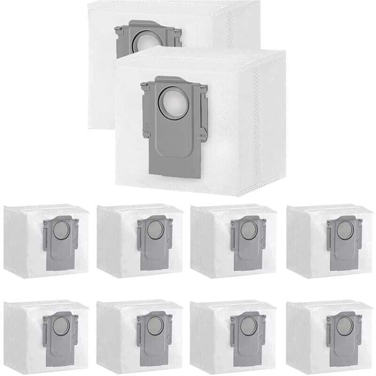 10 stuks stofzakken voor Xiaomi Roborock S7 Max Ultra / S7 Pro Ultra / Q7+ / Q7 Max+ / Q5+ robotstofzuigerstation- 3L grote capaciteit wegwerpvervangingszak- filterborstel — afbeelding 1