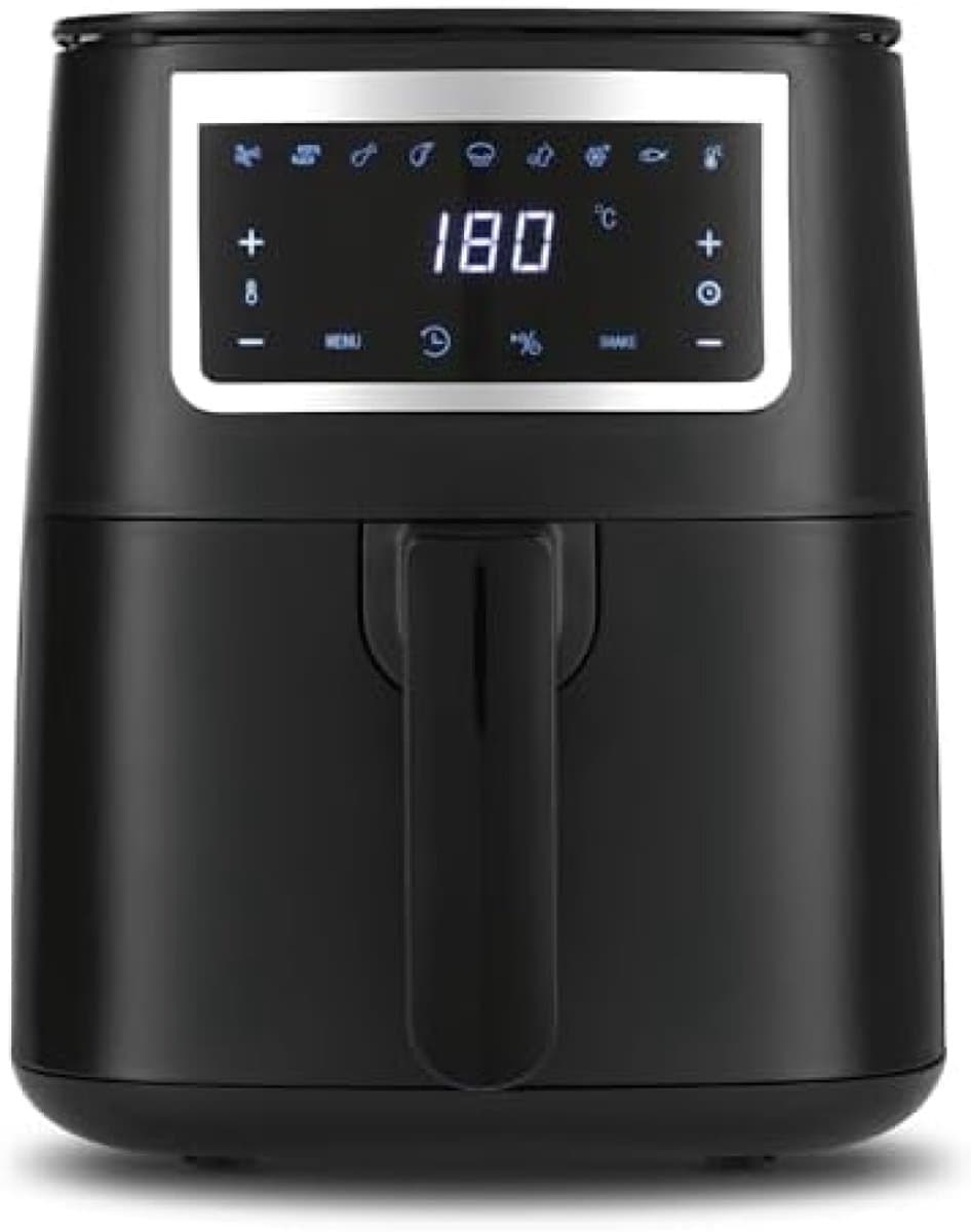 Airfryer - Heteluchtfriteuse 4 Liter met Touchscreen - Airfryer met 9 Functies en 8 Programma's - Vetarm Frituren, Bakken en Grillen - Inclusief Vaatwasserbestendige Accessoires - Geschikt voor 4 Personen — afbeelding 1