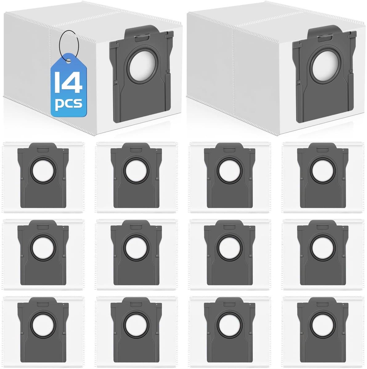 Namajunas - 14x Stofzakken - Stofzuigeraccessoires - Voor Dreame X40 / X50 Ultra Complete, L10s Pro Ultra Heat / L10s Ultra Gen 2 / L40 / L50 Ultra - Geschikt voor Mova E30 Ultra / P50 Pro Ultra accessoireset - Grote zakken - Duurzame Non-Woven Cons — afbeelding 1