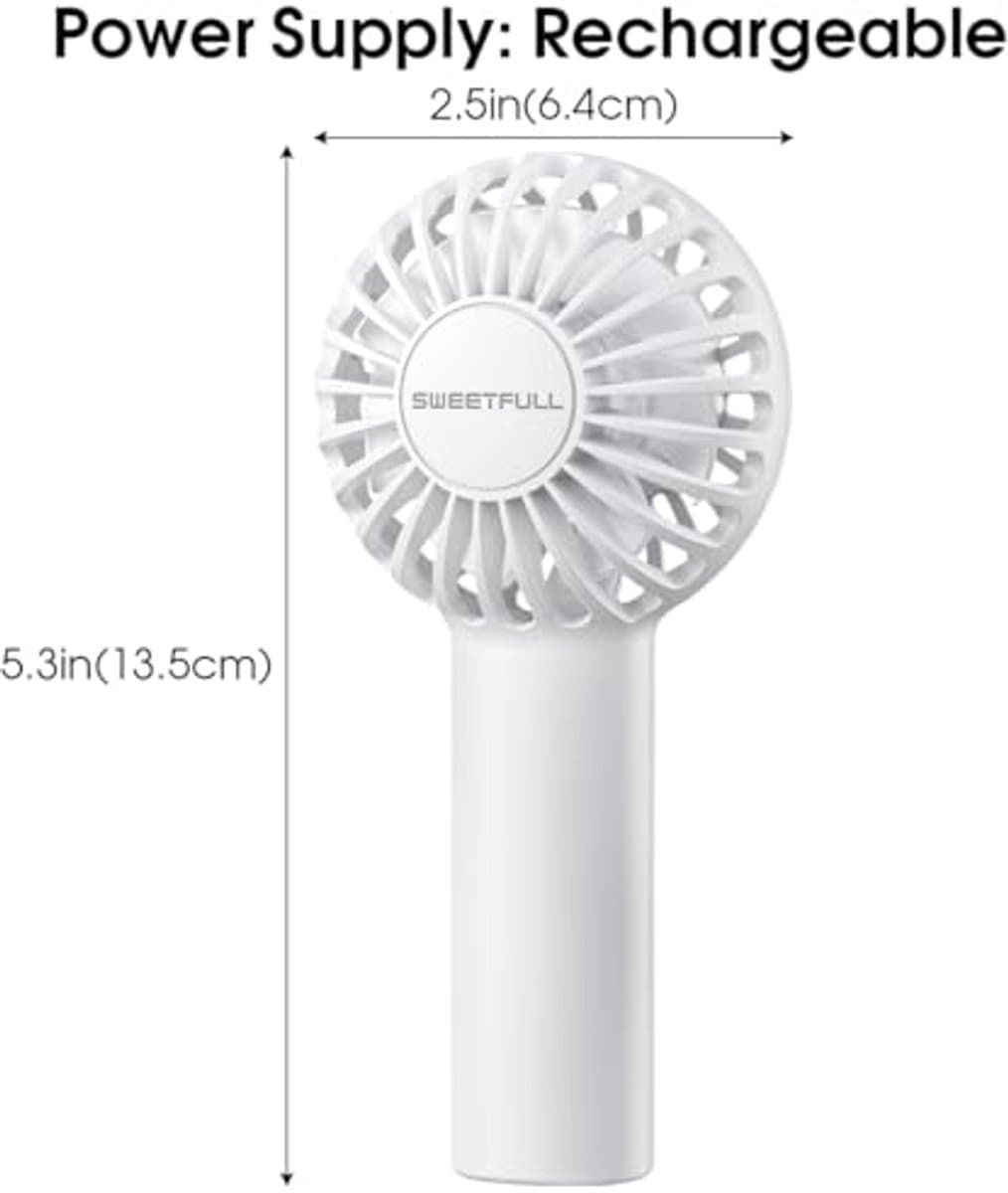 Draagbare Mini Ventilator - Krachtige Handventilator met Oplaadbare Batterij, 3 Snelheden voor Persoonlijk Gebruik — afbeelding 1