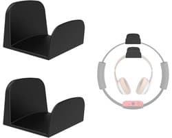 Wandbevestiging voor Headset en Fitness Accessoires - Universele Houder voor Hoofdtelefoon en Pilates Ring - Set van 2 - Zwart.