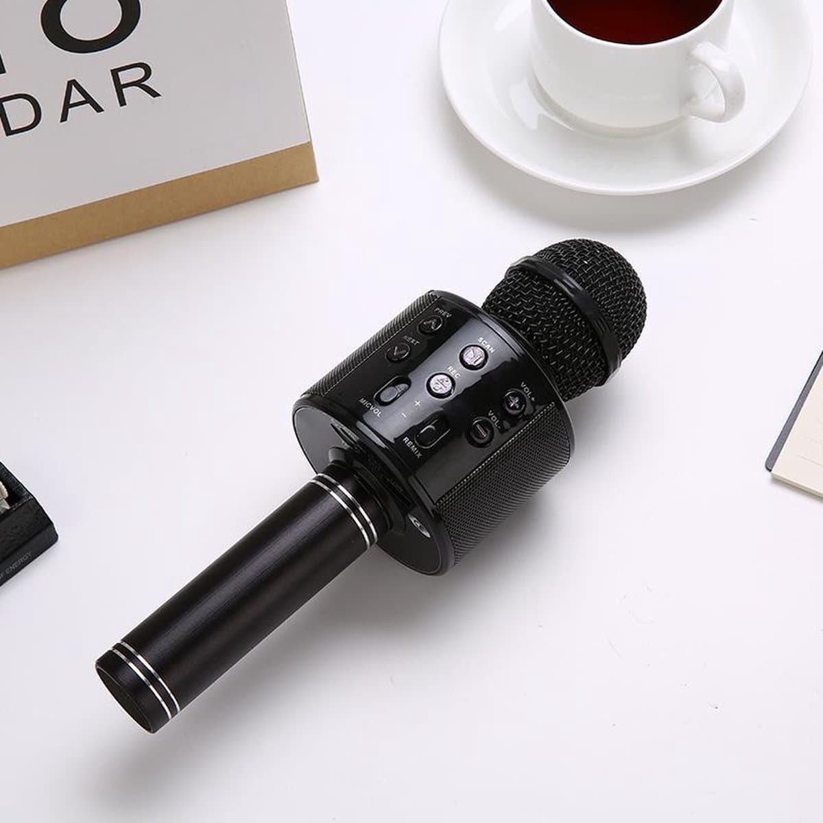 Karaoke microfoon bluetooth draadloos - stemvervormer - karaoke set- voor kinderen en volwassenen - zwart — afbeelding 1