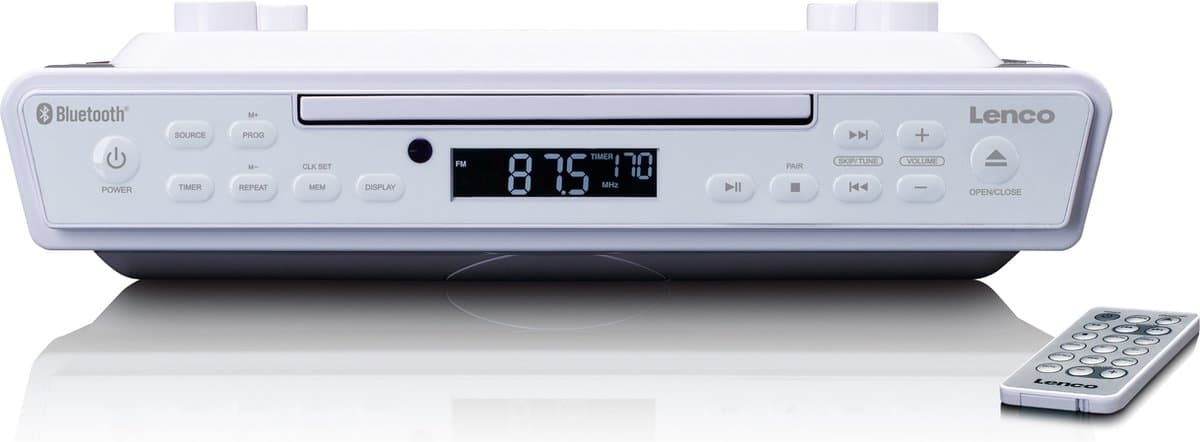 Lenco Keukenradio - FM Radio Bluetooth en CD-speler - KCR-150WH - Wit — afbeelding 1