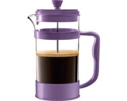 French Press/Franse Pers Koffiezetapparaat, Koffie of Thee Maker met Drie Filters, Hittebestendig Borosilicaatglas met Stalen Zuiger - 1000ml / 1 Liter / 34Oz - Pruim