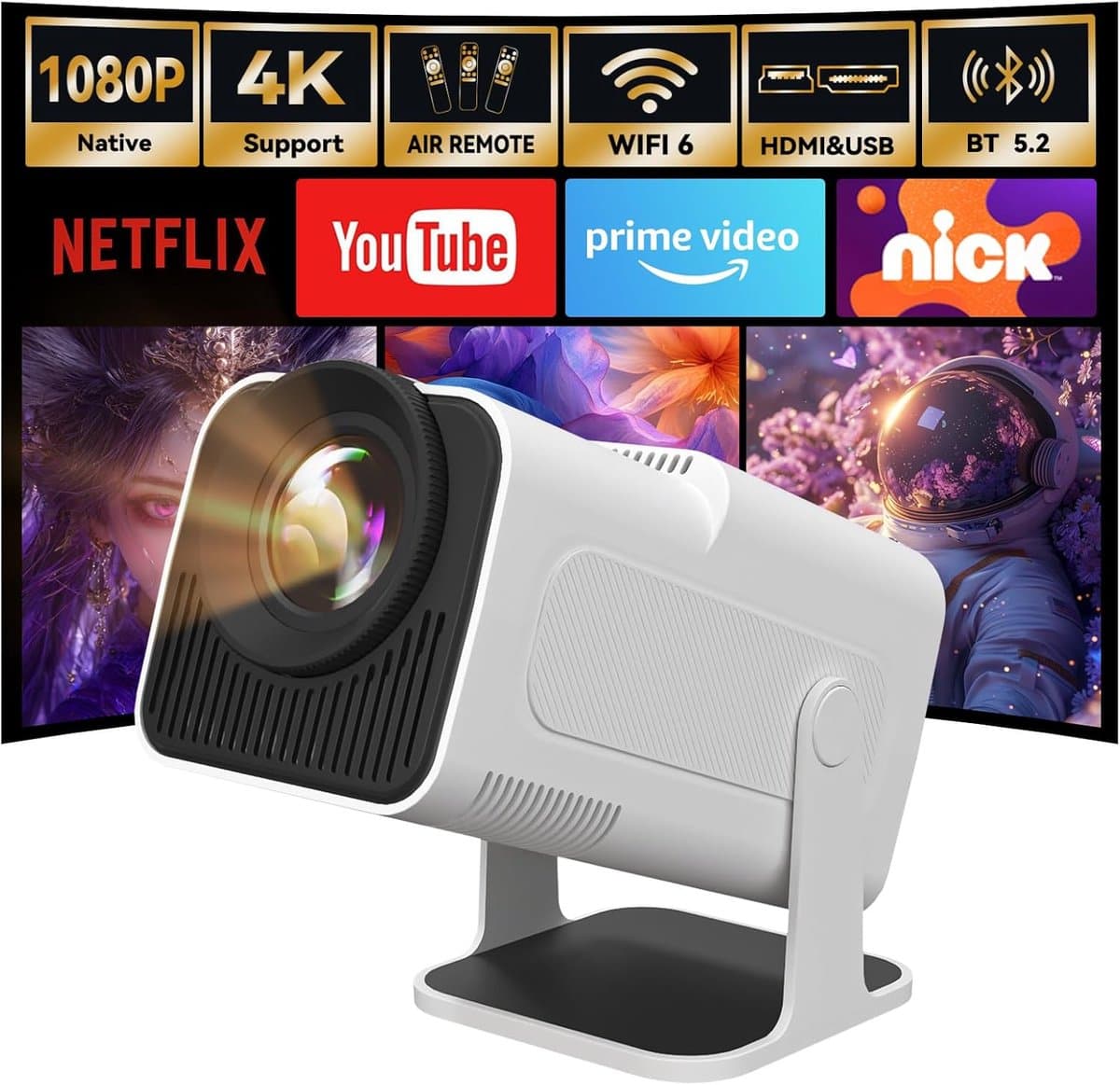 Lexium Mini beamer - Projector - Beamerscherm - Projectiescherm - Outdoor & Indoor Projector - — afbeelding 1