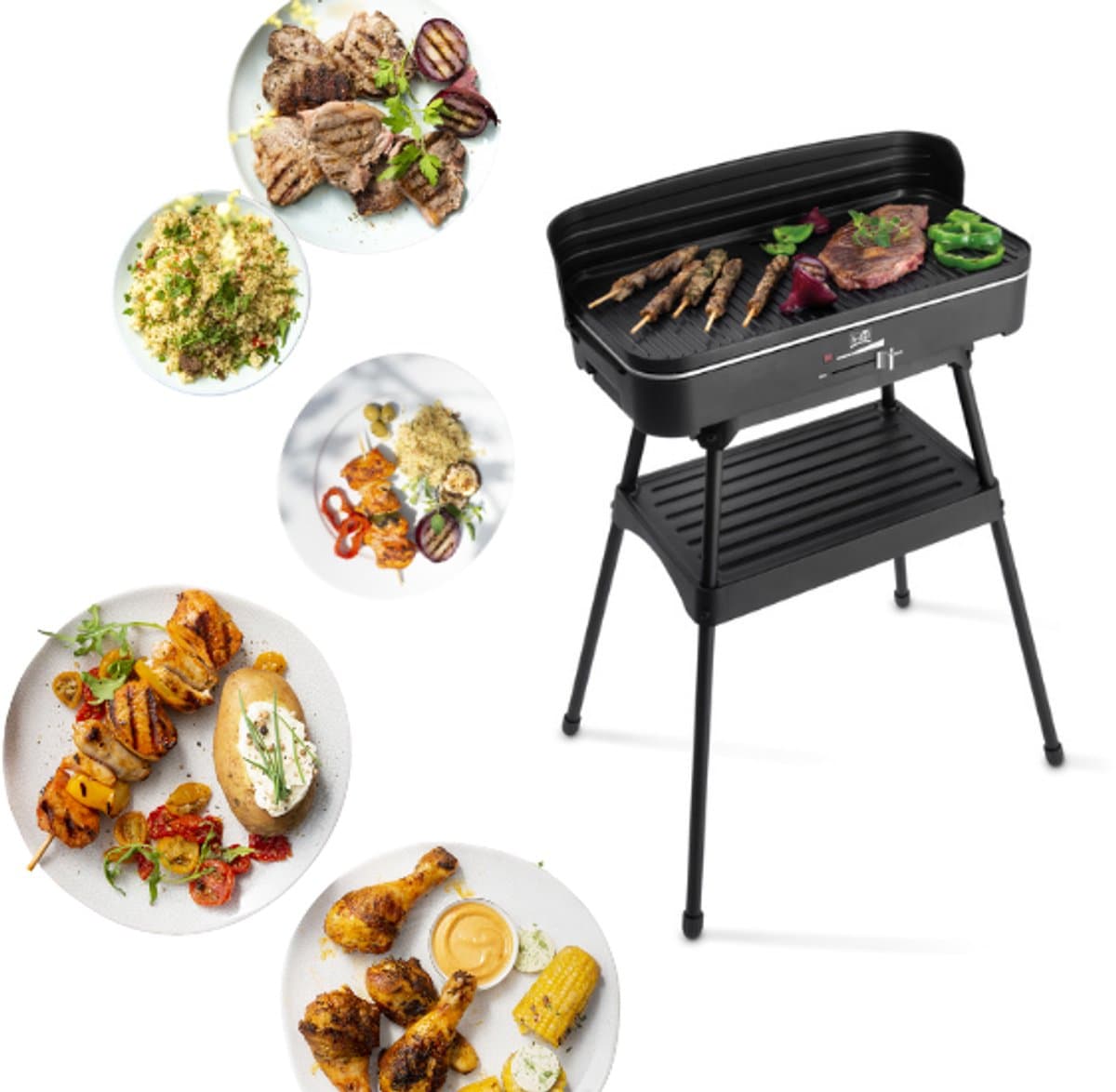 FRITEL barbecue BBQ 2246 - Elektrische bbq / Tafelgrill - Groot Grillopp. 50x25cm - 2200W - Afneembare plaat + Windscherm — afbeelding 1
