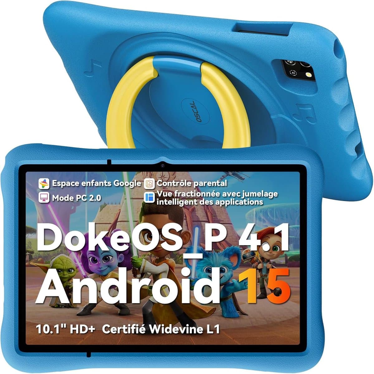 OSCAL Pad 60 Kids Tablet - 10.1 Inch - 12GB RAM - 128GB ROM - 5100 mAh - Android 15 - WiFi 6 - Blauw — afbeelding 1