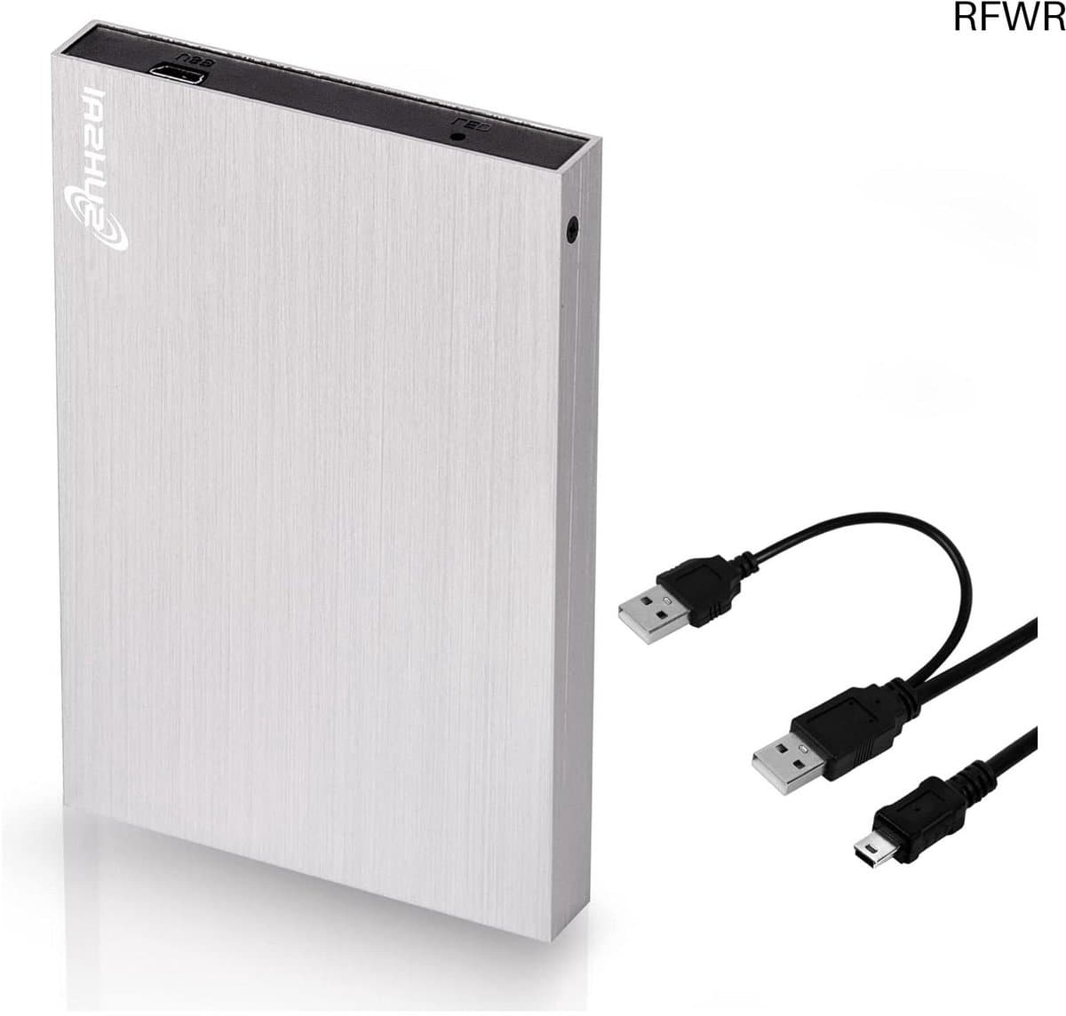 RFWR® Draagbare Externe Harde Schijf USB 2.0 1TB - Slanke 2,5 Inch HDD voor Back-up en Opslag — afbeelding 1