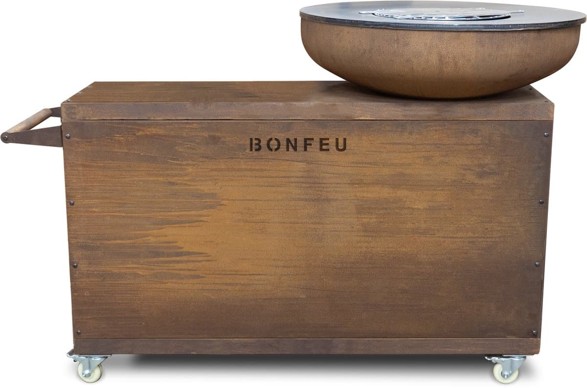 BonFeu BonBiza Island - Mobiele Buitenkeuken - Plancha & Vuurschaal - Cortenstaal - 162x80x111 cm — afbeelding 1