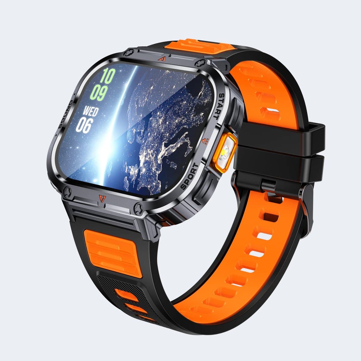 Smartwatch, kh50 ORANJE, Smartwatch Dames en Heren, Horloge, Smartwatch Bluetooth, Sporthorloge, Horloge Heren en Dames, Activity Tracker, Smartwatch Android, IPS Scherm, IP68 WATERDICHT, 30 Dagen Standby, Smartwatches geschikt voor IOS, Android — afbeelding 1