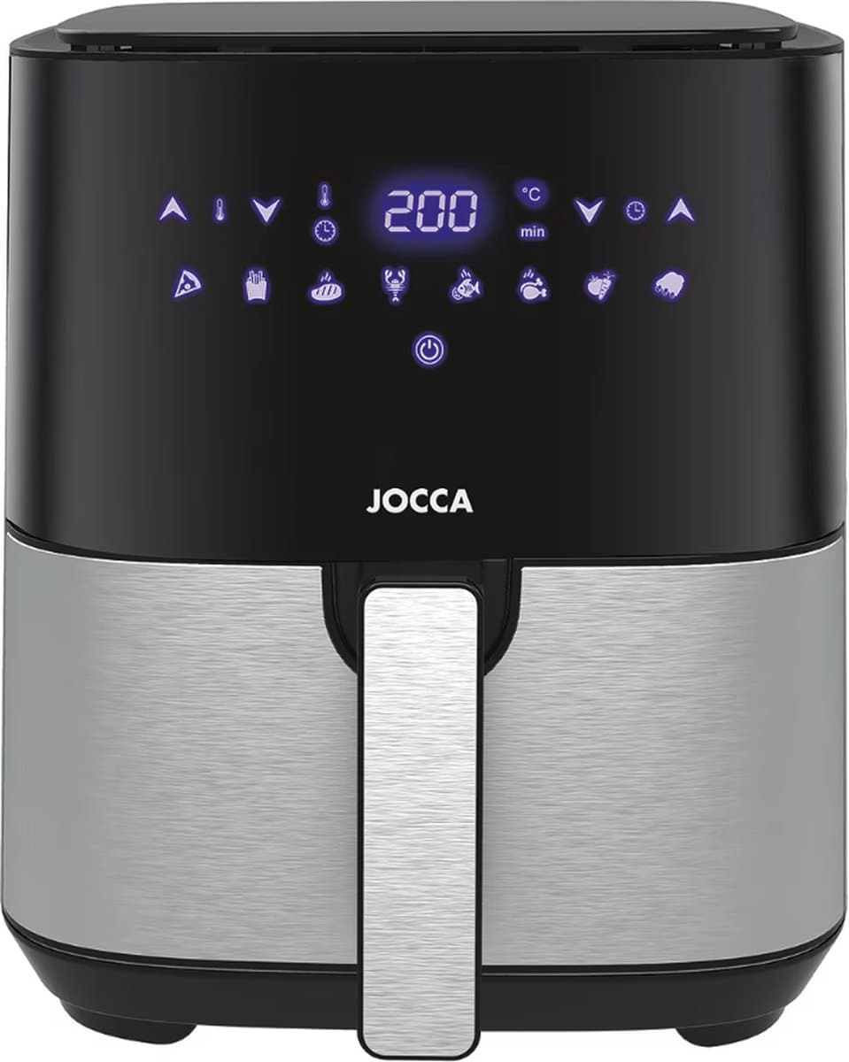 Jocca Airfryer 5L Inclusief Rek - Heteluchtfriteuse - Airfryer - Airfryer xl - Airfryer xxl - 1450W - Glans Zwart - 1599A — afbeelding 1