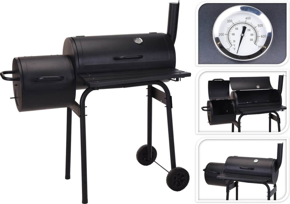 Bbq Houtskoolbarbecue Zwart - Metaal - 121x122x55cm — afbeelding 1
