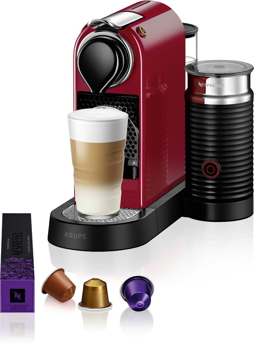 Krups Nespresso Citiz & Milk XN7615 - Koffiecupmachine - Rood - Inclusief Melkopschuimer - Compact — afbeelding 1