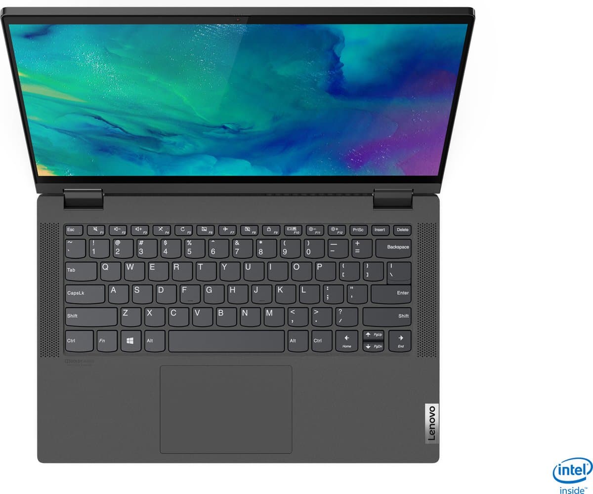 Lenovo IdeaPad Flex 5 15IIL05 Intel® Core™ i7 i7-1065G7 Hybride (2-in-1) 39,6 cm (15.6") Touchscreen Full HD 16 GB DDR4-SDRAM 512 GB SSD Wi-Fi 6 (802.11ax) Windows 10 Home US International Grijs — afbeelding 1