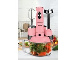 Goldmaster ELENAMAX - GM-7239P - Staafmixer - RVS - Keukenmachine - Keukenrobot - Blender Smoothie - Pink - Roze