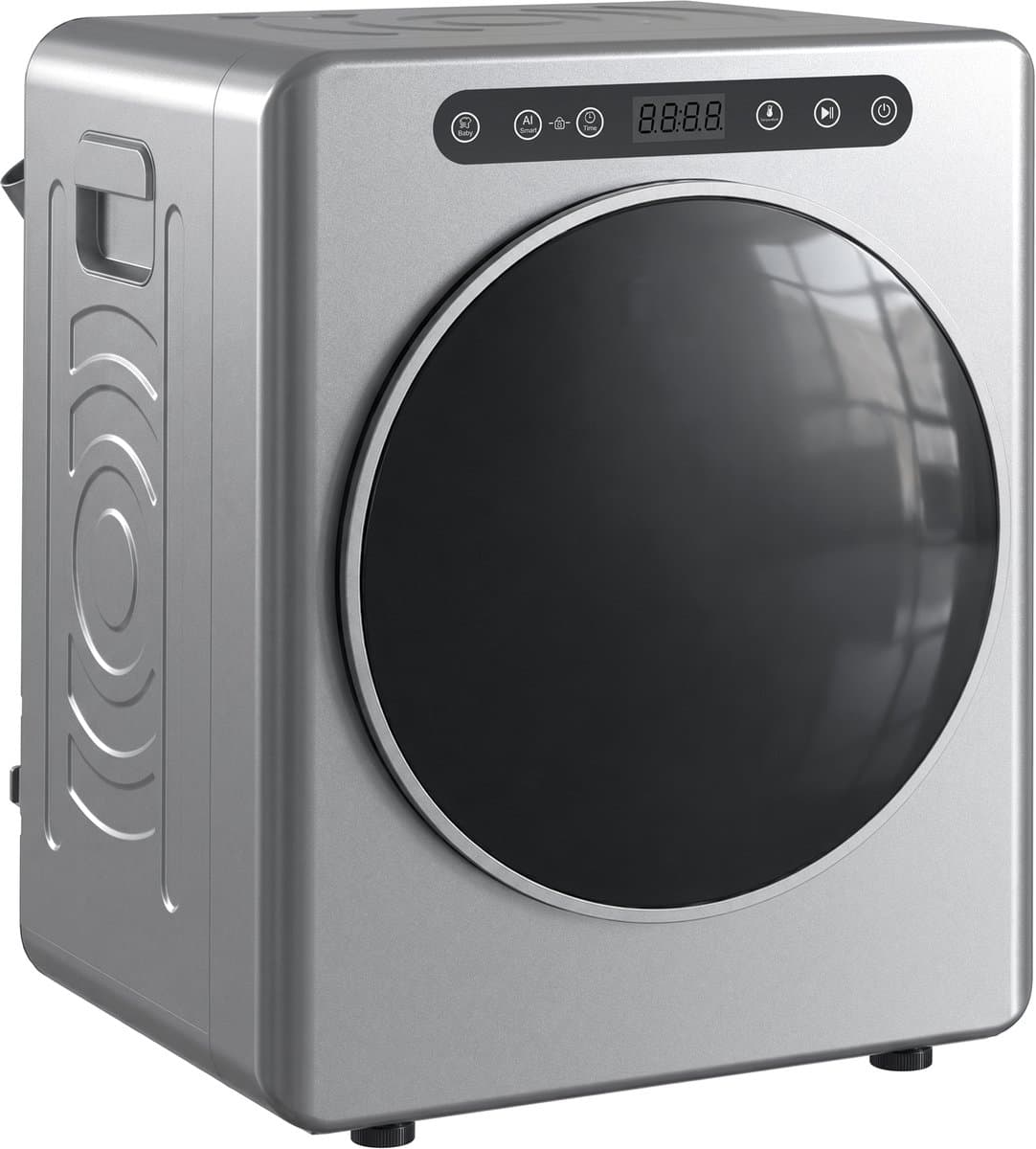 ECTEATOY® Wasdroger 5 kg - Luchtafvoerdroger 1000W - RVS Trommel - Met Timer & Kinderslot - Hoge ‑temperatuur droogprogramma - Zilver — afbeelding 1