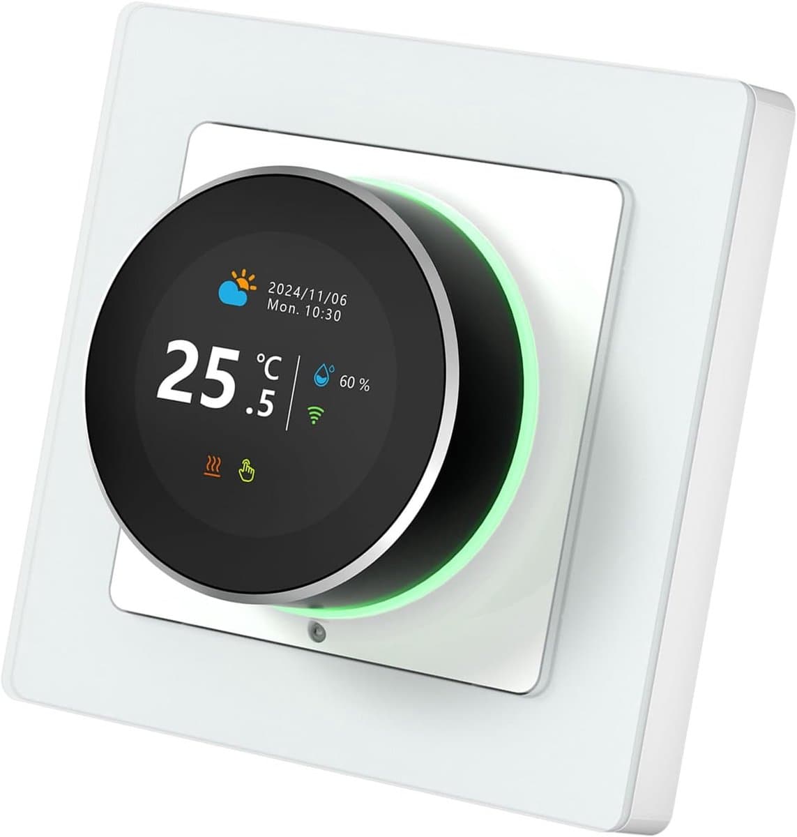 Digitale Temperatuurregelaar - Slimme Thermostaat - Comfort Thuis - Stembediening & Omgevingslicht - 181 inch TFT - Zwart — afbeelding 1