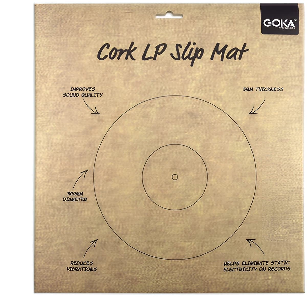 GOKA - Slipmat platenspeler – Kurk slipmat – draaitafel mat – Anti-statische slipmat — afbeelding 1
