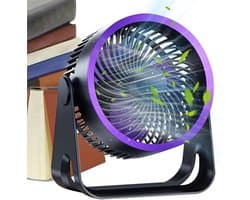 Kleine USB Ventilator - Draagbare Fan - Persoonlijke Koeling - 360 Graden Verstelbaar - 16.9x18.9x9.3cm - Paars Zwart