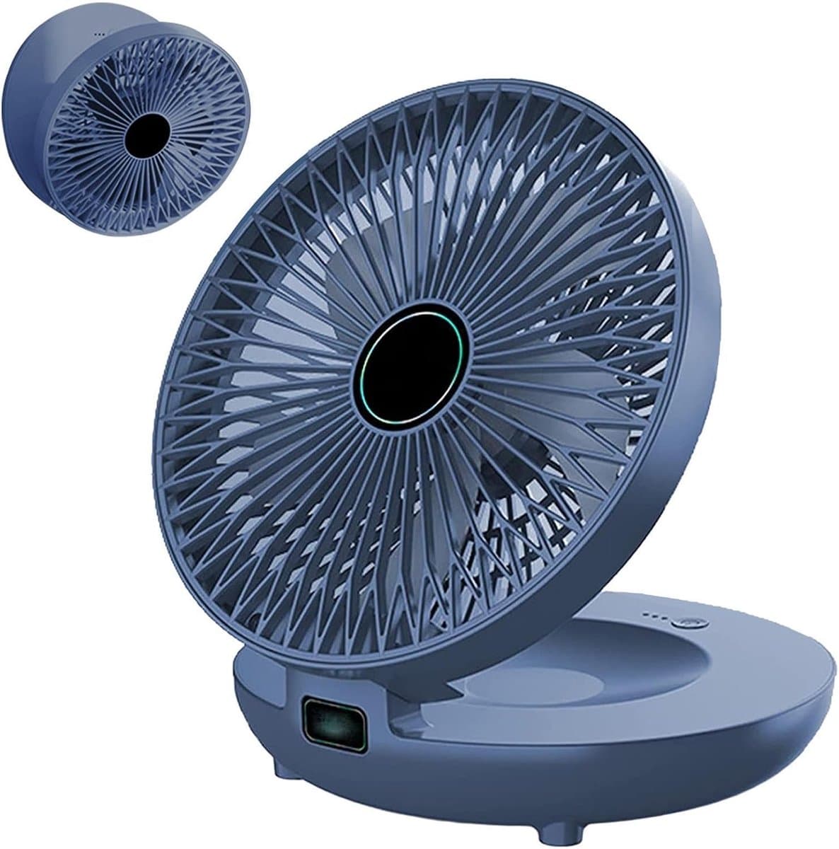 Wandventilator Bureauventilator - Mini Ventilator Circulatieventilator - Persoonlijke Koeling - Oscillerende Stille Werking - 20.5W x 9.4D cm - Blauw — afbeelding 1