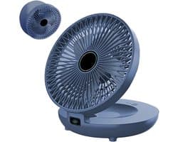 Wandventilator Bureauventilator - Mini Ventilator Circulatieventilator - Persoonlijke Koeling - Oscillerende Stille Werking - 20.5W x 9.4D cm - Blauw