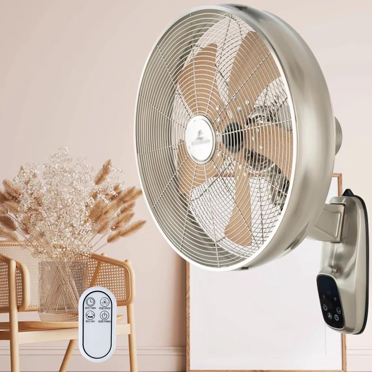 Wandventilator - Muurventilator Stille Ventilator - Ruimte Koelen - 5 Bladen - 16 Inch - Wit — afbeelding 1