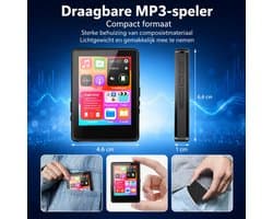 64GB MP3-Speler met Bluetooth 5.3 - 2.4 Inch Touchscreen - FM-Radio - Recorder - HiFi Geluid - Bedrade Oordopjes