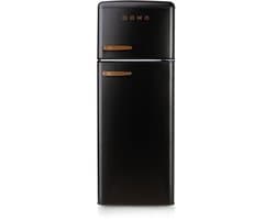 DOMO DO91778R Retro Koelvriescombinatie - D - 206 L - Mat Zwart