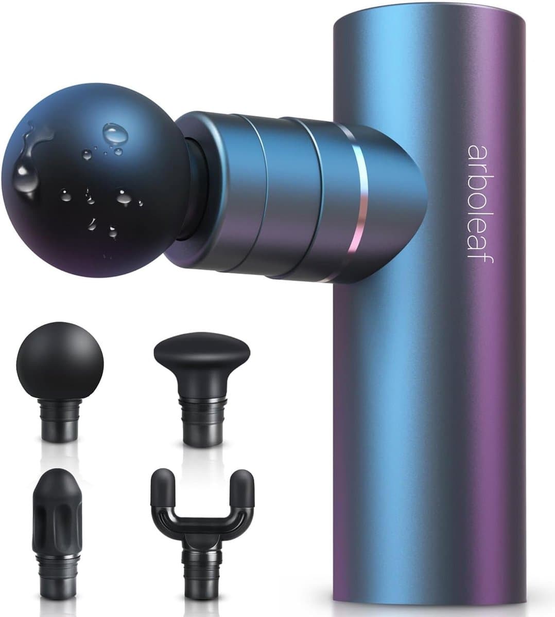 Mini Massagepistool – 3200 RPM – 5 Snelheidsstanden – 4 Opzetstukken – Stil <45 dB – USB-C – 0,47 kg — afbeelding 1