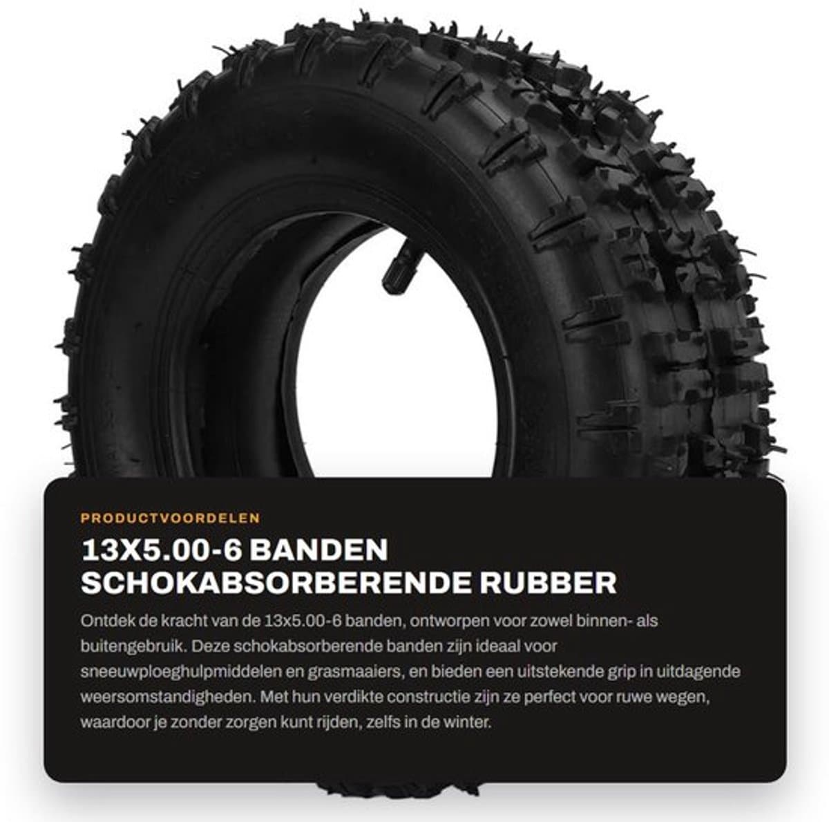 Grasmaaier Banden Schokabsorberend - Binnen- en Buitenbanden - Verdikte Band - Antislip Textuur - Duurzaam Butylrubber - Uitstekende Afdichtingsprestaties — afbeelding 1