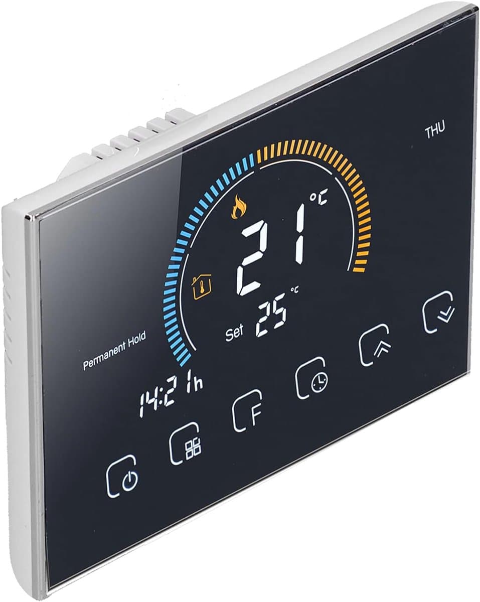Slimme Thermostaat - Temperatuurregelaar Programmeerbaar - Energie Besparen - LCD Touchscreen - 13 x 9 x 4 cm - Zwart — afbeelding 1