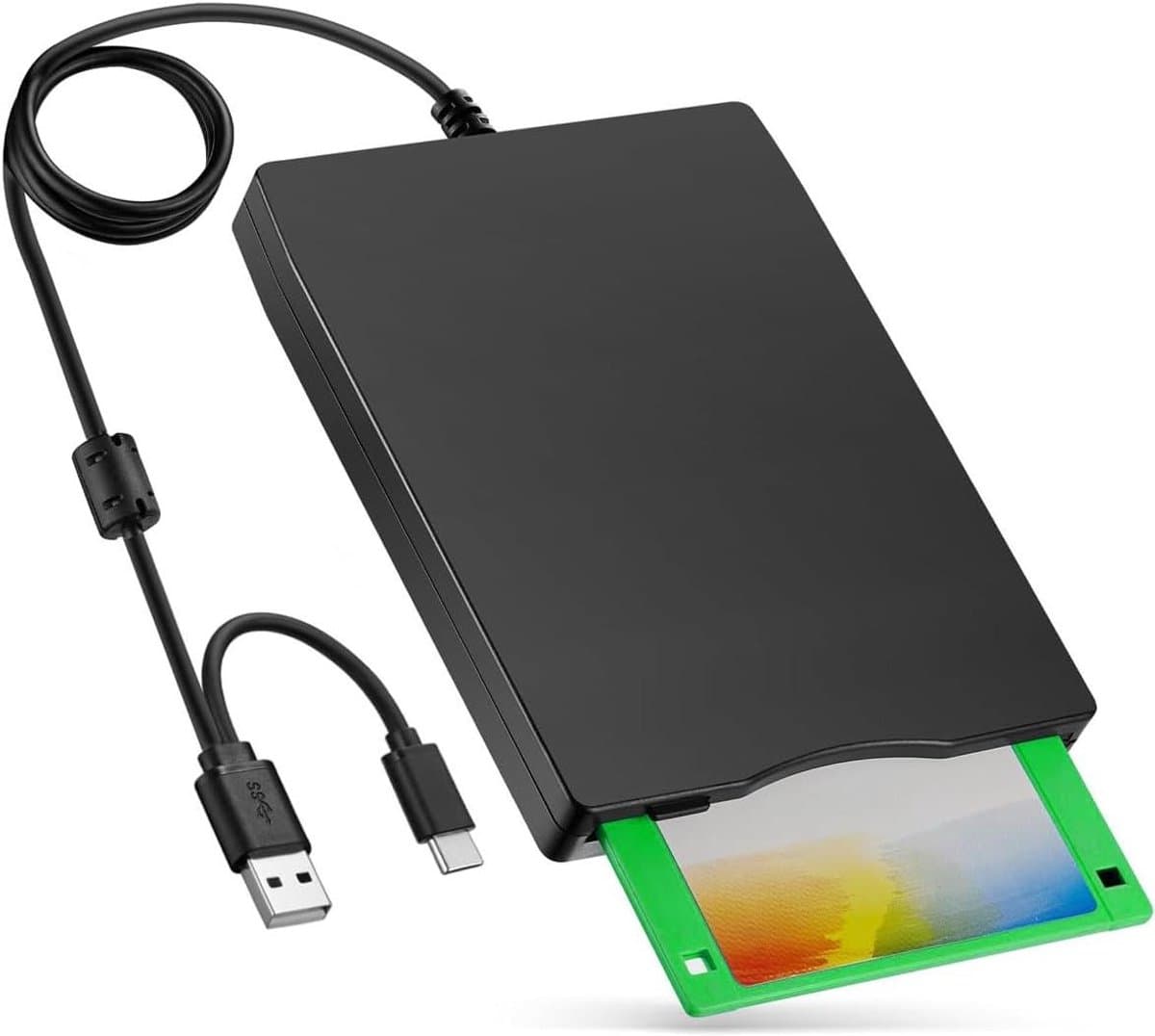 Externe diskettedrive - Floppy drive - Oude data lezen - Plug and Play - 35 inch - Zwart — afbeelding 1