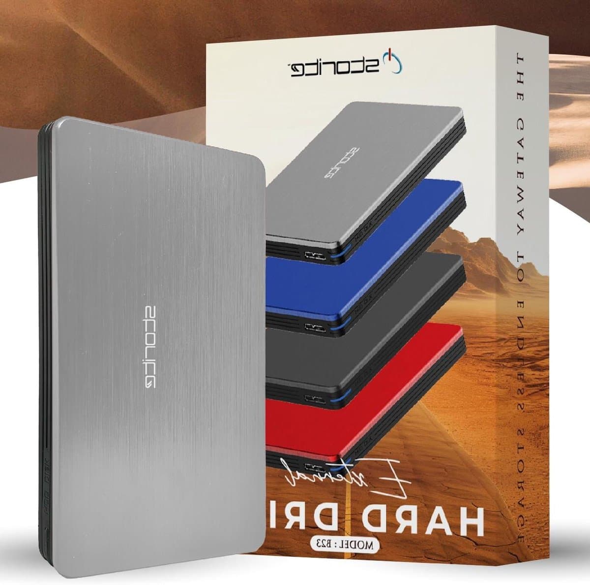 Externe harde schijf - Draagbare opslag - Gegevens veiligstellen - Snelle USB 3.0 - 1 TB - Zilver — afbeelding 1