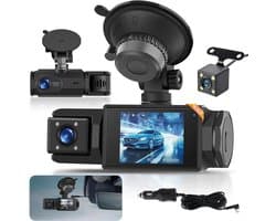 Dash Cam Auto - 3 Kanaals Recorder - Veiligheid Onderweg - Full HD 1080P - 2 Inch Scherm - Zwart