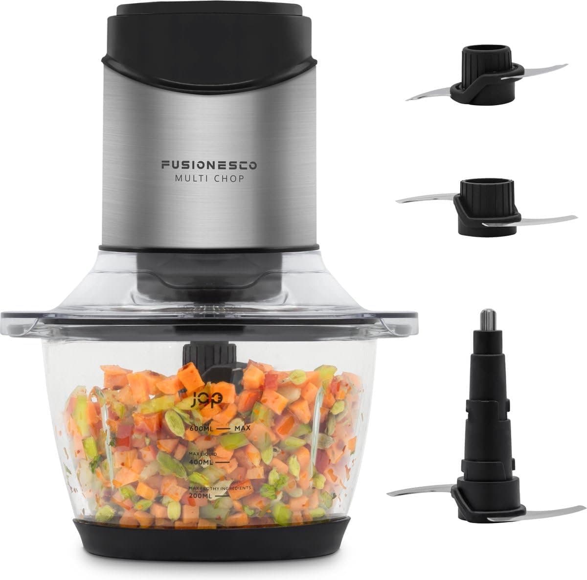 Multi Chopper Foodprocessor 400W - 6 Titanium Messen - Krachtig en veelzijdig - Ideaal voor drukke koks - SnelShoppen — afbeelding 1