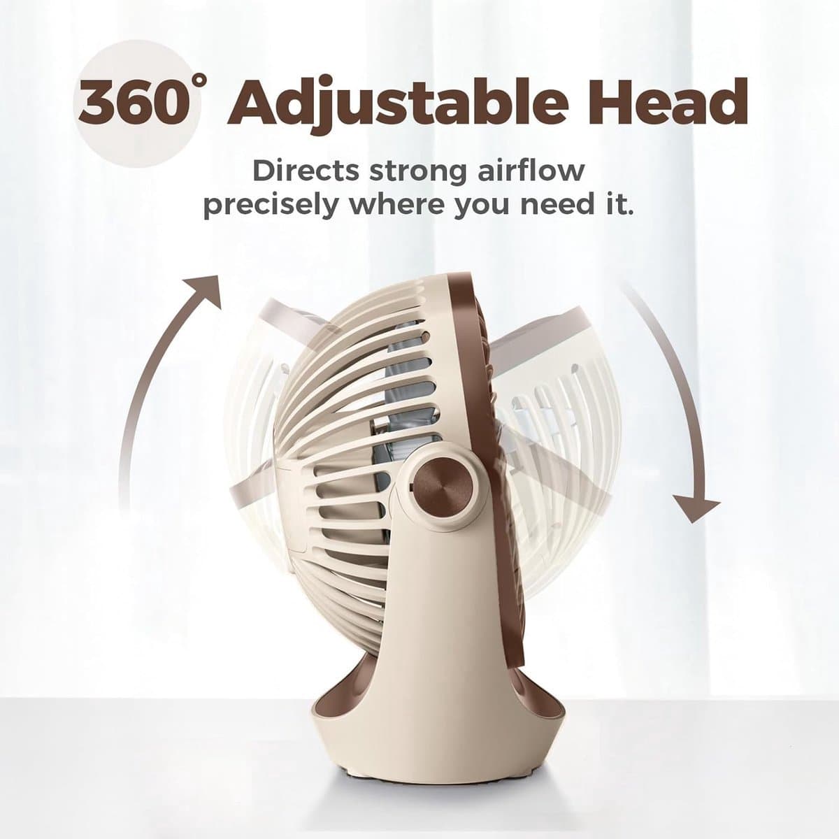 Solvix tafel ventilator geluidloos - USB Desk Fan - Zwart - Krachtige Luchtstroom - Stil in Gebruik - Voor Thuis en Kantoor — afbeelding 1