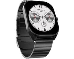 HiFuture Apex Roestvrijstalen Smartwatch heren, 2.04 Amoled Display, IP68 waterdicht, Tot 7 dagen batterijduur, hartslagmeter, Stappenteller, Compatibel met iOS en Android (Zwart)