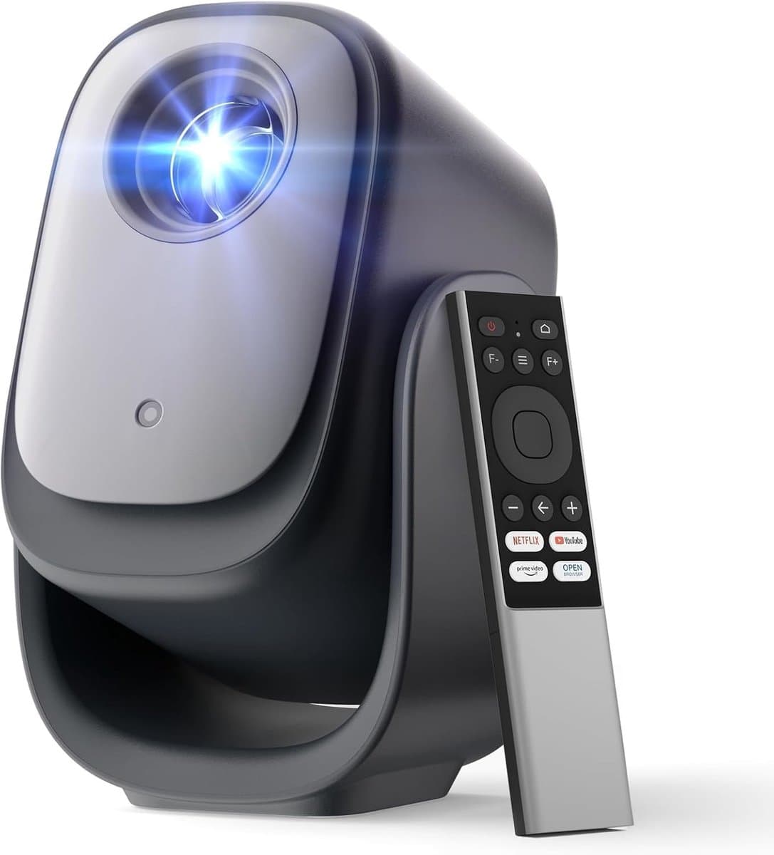 SnelShoppen - Mini Video Projector 1080p met Autofocus, Dolby Audio, Wi-Fi 6, Bluetooth 5.2, 190° Tilt, Ideaal voor Feest, Camping, Thuisbioscoop — afbeelding 1
