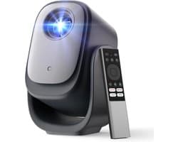 SnelShoppen - Mini Video Projector 1080p met Autofocus, Dolby Audio, Wi-Fi 6, Bluetooth 5.2, 190° Tilt, Ideaal voor Feest, Camping, Thuisbioscoop